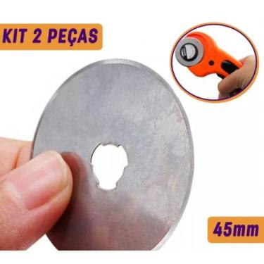 Imagem de Kit 2 Lâminas Discos Para Cortador Circular 45mm Patchwork Corte Tecid