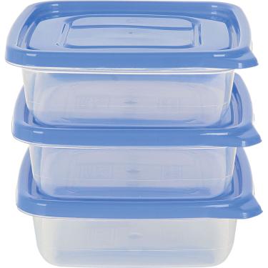 Imagem de Conjunto 3 Potes Quadrado 600ml PO01 São Bernardo Sortido