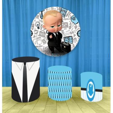 Imagem de Painel Redondo 1,50m E Trio Capa De Cilindro Poderoso Chefinho Mod2 - 