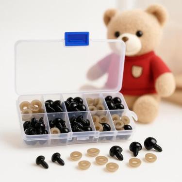 Imagem de Kit de olhos para amigurumi pelúcia ursinhos estojo com 100 unidades c