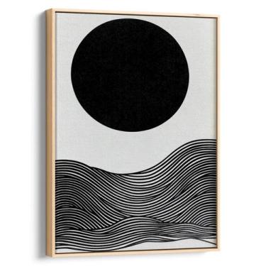 Imagem de Quadro Abstrato Preto e Branco sob a Lua Serena - Mioquadros, 160x100 