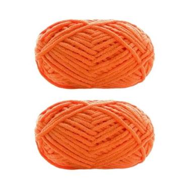 Imagem de Fio De Veludo Grosso 2 Peças 50g Cada Lã Chenille Macia Para Tricô Art