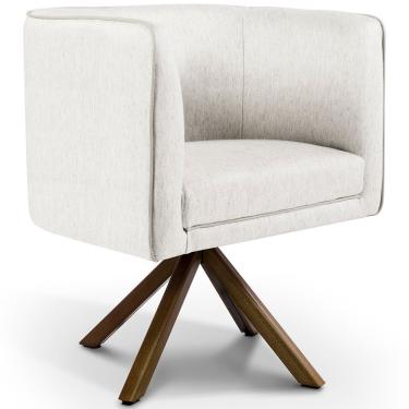 Imagem de Poltrona Para Sala Betina Giratória Giromad Viscolinho Off White - Nexta Casa