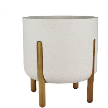 Imagem de Vaso Decore Cilindro 33 Cilíndrico 33 cm Polietileno Resistente a Impactos Off White