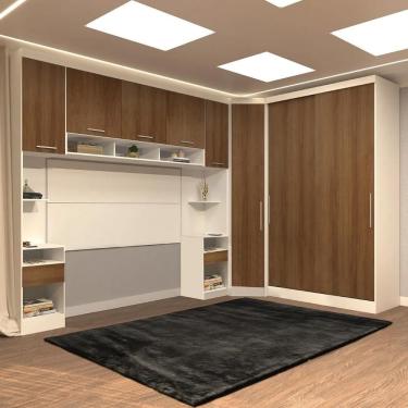 Imagem de Guarda Roupa Casal Modulado Cp07 Taiga Avelã/branco L01 - Mpozenato