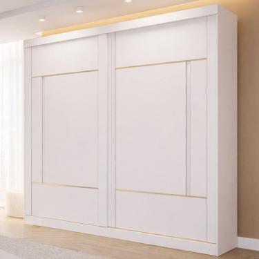 Imagem de Guarda-roupa Casal 2 Portas de Correr 229cm Mdf Talin Branco