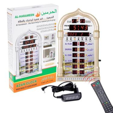 Imagem de Relógio De Parede Azan 12V Com Controle Remoto, Calendário Muçulmano, 