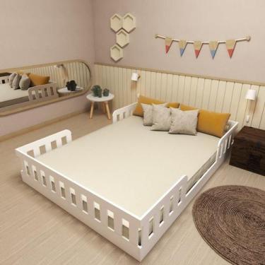 Imagem de Cama Infantil Montessoriana Casal Tuli Branco - Bramov Móveis