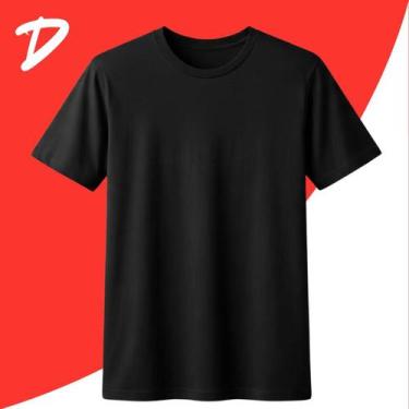 Imagem de Camiseta Básica Masculina Lisa 100 Algodão Fio 30.1 Preta - Genérico, 