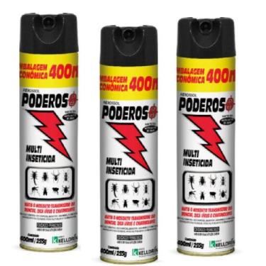 Imagem de Inseticida Aerossol Multi-inseto Poderoso 400ml Kit 3 Frascos - Kelldr