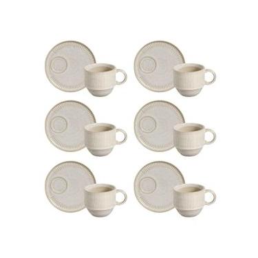 Imagem de Conjunto de Xícaras de Chá Empilháveis com Pires Porto Brasil Latte – 230 ml