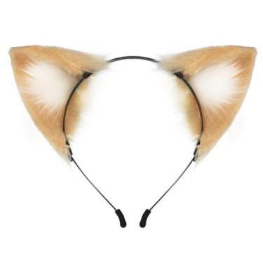 Imagem de Bandana QinRuan Cat Fox, pele sintética, orelhas, Halloween, cosplay