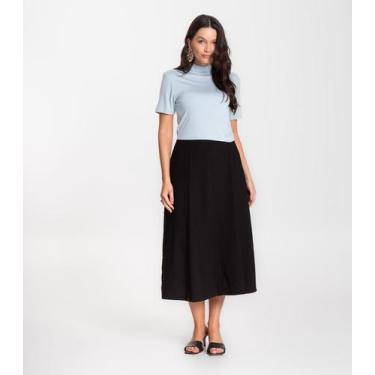 Imagem de Saia Midi Feminina Evase Marrante Renaluci Preto, G, Preto