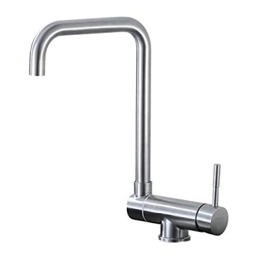 Imagem de Pkfinrd Torneira de cozinha para janela interna de cozinha, torneira de pia giratória giratória quente e fria