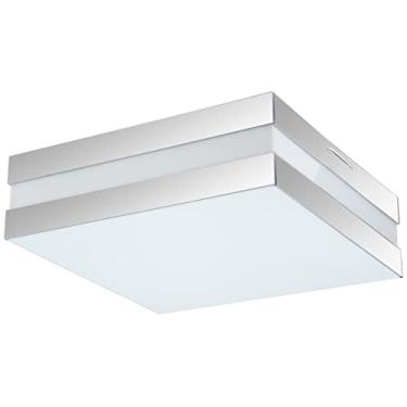 Imagem de Plafon de Sobrepor Quadrado Bilbao Espelho para 02 Lâmpadas Eletrônicas Led E-27-26X26 cm