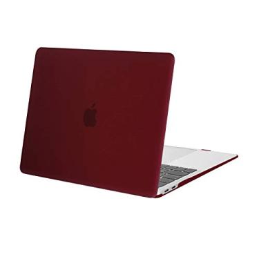 Imagem de MOSISO Capa compatível com MacBook Air de 13 polegadas 2022 2021 2020 2019 2018 versão A2337 M1 A2179 A1932 Touch ID, capa rígida de plástico compatível com MacBook Air de 13,3 polegadas, vermelho