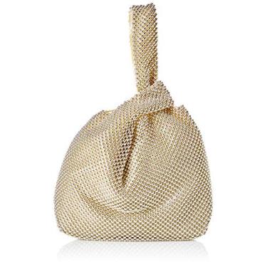 Imagem de Jessica McClintock Bolsa feminina de malha Logan, Ouro claro, One Size