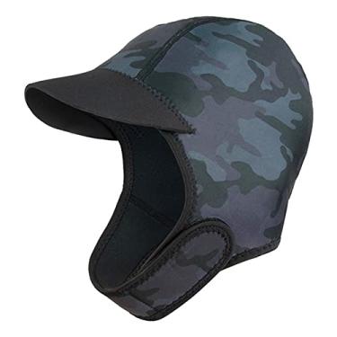 Imagem de Capuz de ajustável de de neoprene chapéu de tirarere de queixo ajustável elástico para surfe snorkeling caiaque