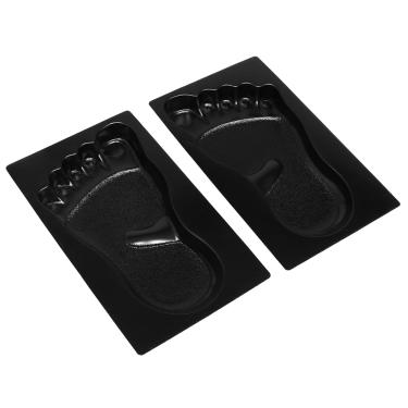 Imagem de ERINGOGO Molde de pavimentação molde de pedra, lajes de pés 3D moldes reutilizáveis de cimento de concreto, decoração de estátua de impressão de pé DIY para gramado, passarela de jardim, 1 par de