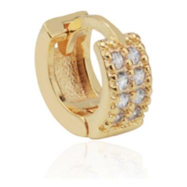 Imagem de Piercing Brinco Argola Dourado Pedra Zirconia Cartilagem 6Mm