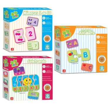 Kit 5 Jogos Educativos Alfabetização Infantil Números Letras