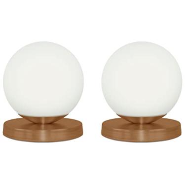 Imagem de Kit 2 Luminárias de mesa Globo Orby Cobre Base Redonda