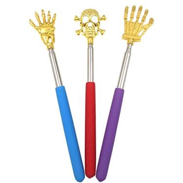 Imagem de Qaoquda – Massageador portátil extensível telescópico nas costas/massageador de mão/chapa traseira com alças de borracha (pacote com 3)