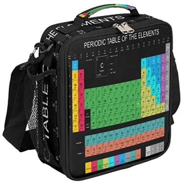 Imagem de Lancheira infantil com isolamento térmico para meninos e meninas, mesa periódica de química, lancheira com alça de ombro ajustável, reutilizável à prova de vazamento, lancheiras infantis para escola