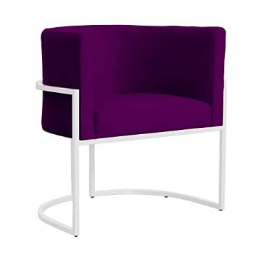 Imagem de Poltrona Luana para Escritório Base Branca Veludo Cores - DS Estofados