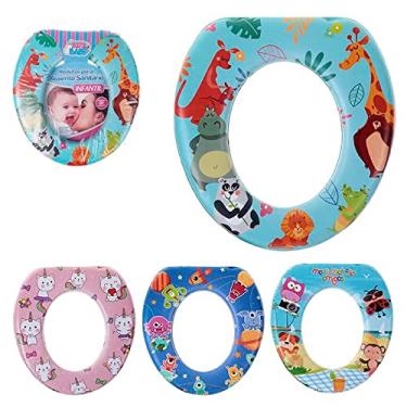 Imagem de Assento Redutor Infantil Para Vaso Sanitário Troninho Estampado Almofadado (Menina)