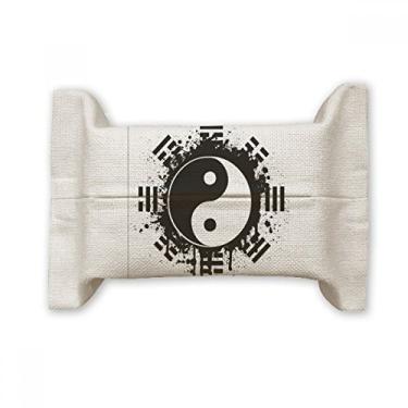 Imagem de Oito diagramas Taiji Yin-yang China padrão de capa de papel para lenços faciais bolsa de linho de algodão
