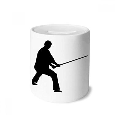 Imagem de DIYthinker Caixa para dinheiro Shaolin Stick Kung Fu com arte marcial chinesa porta-moedas de cerâmica presente de cofrinho
