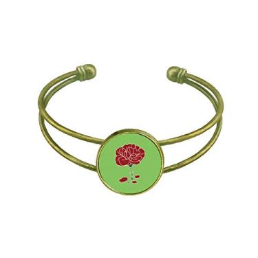 Imagem de Bracelete retrô com pingente de flor do Dia das Mães Red Carnation