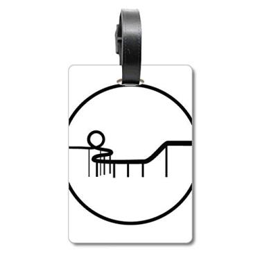 Imagem de Porta-copos com desenho de parque de diversões com etiqueta para bagagem e cartão para pendurar