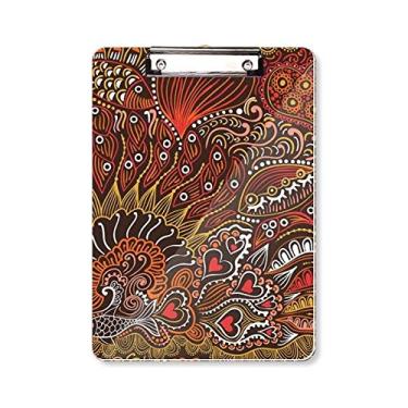 Imagem de Padrão decorativo colorido abstrato peixe prancheta pasta bloco de escrita placa de suporte A4