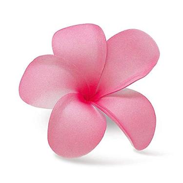 Imagem de Flor de espuma com clipe de cabelo Hawaii rosa ameixa