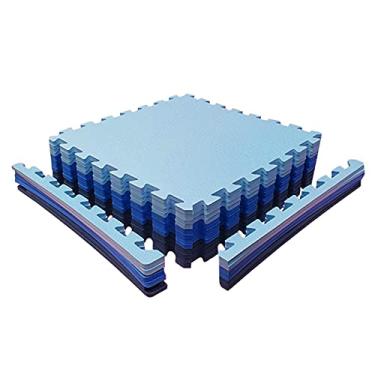 Imagem de Kit 8 Tatame Tapete Loja da Maria EVA 50x50x2cm 20mm Tons de Azul