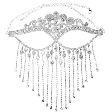 Imagem de Astage Lady – Máscara de Corrente de Rosto de Jóias de Dança com Strass para Halloween, Acessórios de Brincadeira de Festa, Style1, One Size