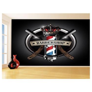 Imagem de Papel De Parede 3D Barbearia Barber Shop Logo 3,5M Brb20
