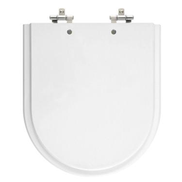 Imagem de Assento Sanitário Riviera Branco Tampa para Vaso Celite Madeira Laqueada