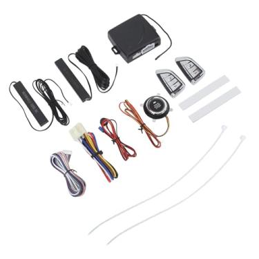 Imagem de Sistema de alarme de carro, kit de sistema de entrada sem chave com botão de pressão DC12V 13 peças, pesquisa remota de veículos, partida remota anticrack, alta segurança para veículos automotivos (#2)
