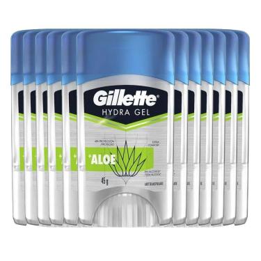 Imagem de Kit Desodorante Gel Antitranspirante Gillette Hydra Gel Aloe 45g - 12 Unidades