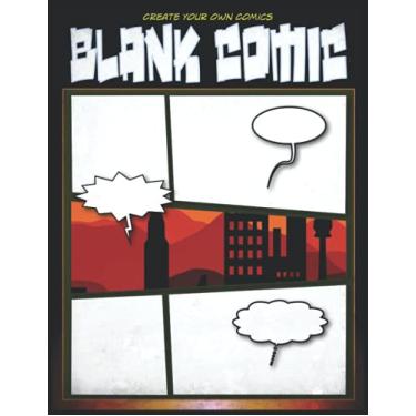 Imagem de Diy Comic Book: A large Sketch Book with 100 Blank Comic Pages, 3- 6 White Panel, with Caption Bubbles - Anime & Comics Template