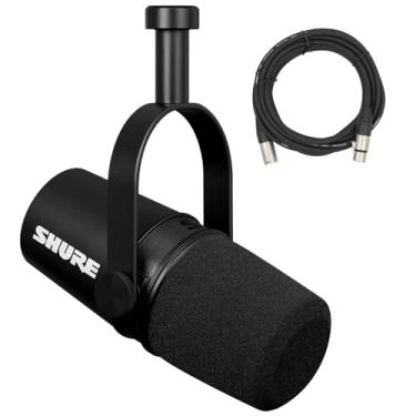 Imagem de Shure Microfone MV7X XLR para Podcast com cabo XLR – Microfone dinâmico para Podcasting e Gravação Vocal, Tecnologia de Isolamento de Voz, Construção em Metal, Compatível com Suporte de Microfone, Frequência Otimizada – Preto