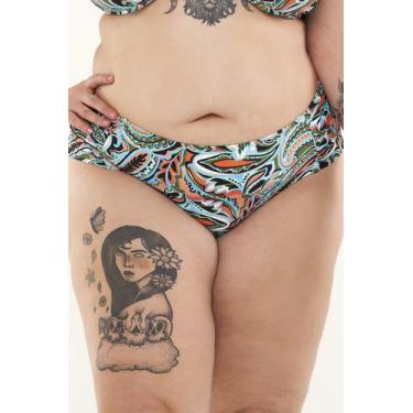 Imagem de Calcinha Plus Size Fio Confort Paisley Verde - Ilha Bikini