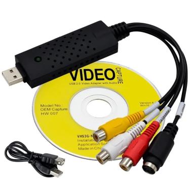 Imagem de Usb 2.0 captura conversor de vídeo digital 4 canais de áudio easycap caixa de cartão vhs vcr tv para