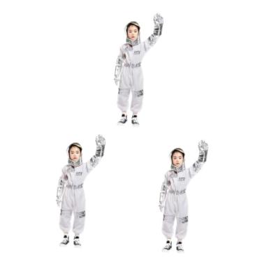 Imagem de VICASKY 3 Partidas Roupas De Astronauta Roupas Para Crianças Vestidos Traje De Trajes Espaciais Branco Prata De Astronauta Uniforme De Palco Cosplay Traje De Dança Menina