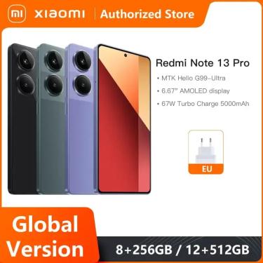 Imagem de Xiaomi-Smartphone Redmi Note 13 Pro  Versão Global  Câmera 200MP OIS  67W Helio G99 Ultra  5 NFC