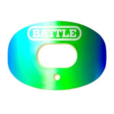 Imagem de Battle Protetor bucal de futebol de oxigênio iridescente esportivo - Protetor bucal de futebol com alça, fluxo de ar superior e melhor desempenho, respirabilidade máxima, funciona com suspensórios