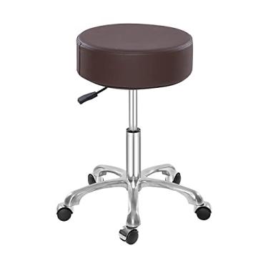 Imagem de Lilfurni Banco giratório com enchimento grosso, cadeira hidráulica ajustável com rodas para spa médico, salão de massagem, casa, escritório, clínica, estúdio de artista esteticista, tatuagem, cozinha